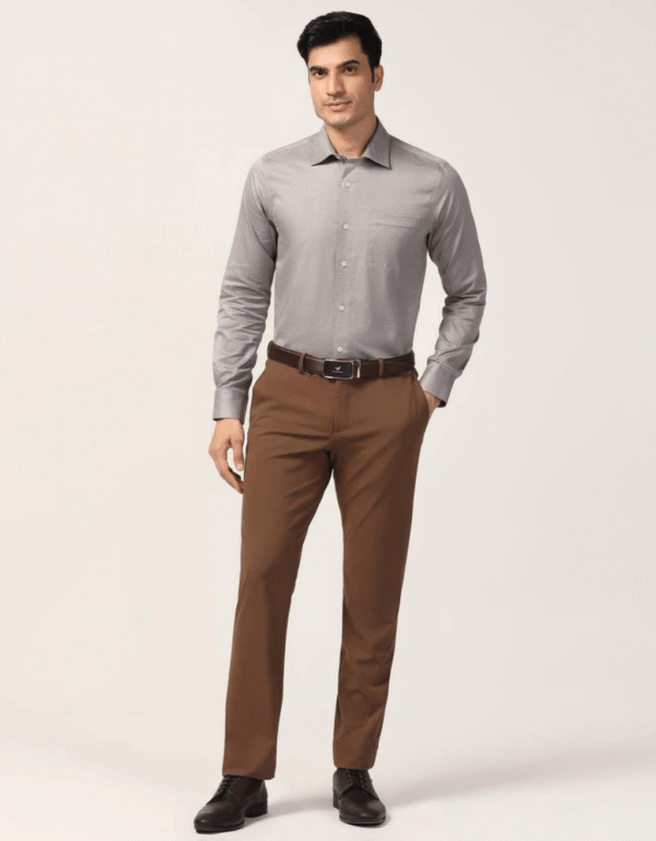 Luxe Grey Textured Formal Shirt – Refined Looks, Uncompromised Comfort