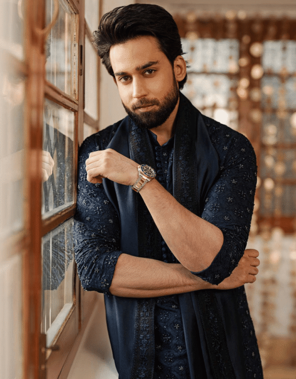 Navy Blue Embroidered Raw Silk Kurta Pajama Set