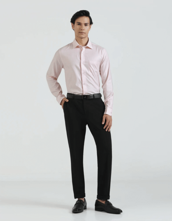 Pink Check Formal Shirt – Giza Cotton Elegance