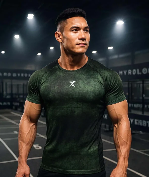 Elitex GymX Compression Tee: Forest Green
